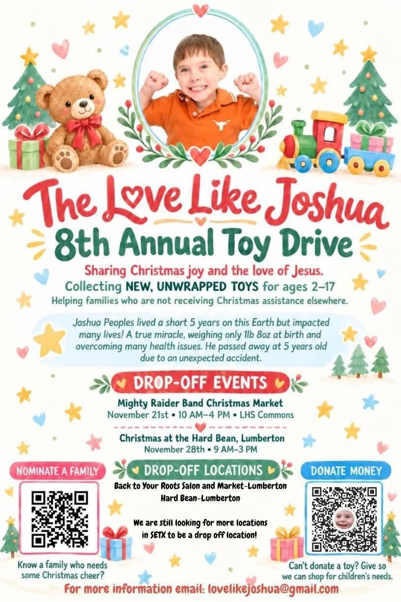 Love Like Joshua toy drive flyer